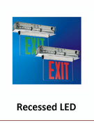 LED RECESSED EXIT LIGHT EDGE LIT