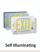 SELF ILLUMINATING EXIT SIGNS GLOW IN THE DARK
