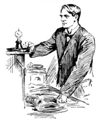 Thomas Alva Edison Making Light Bulb
